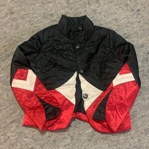 Elegant Black and Red Women's Quilted Puffer Jacket